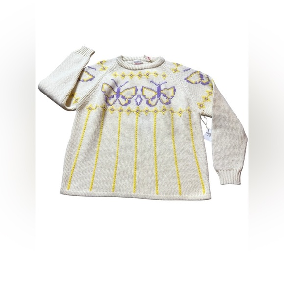 Vintage Acrylic Butterfly Sweater, large - Picture 8 of 9